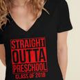 Straight Outta Preschool Graduation Class Of 2018 Women's Jersey Short Sleeve Deep V-Neck Tshirt