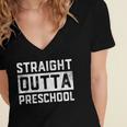 Straight Outta Preschool Graduation Kids Women's Jersey Short Sleeve Deep V-Neck Tshirt