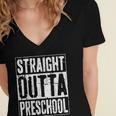 Straight Outta Preschool Shirt Preschool Boy Girl Graduation Women's Jersey Short Sleeve Deep V-Neck Tshirt