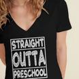 Straight Outta Preschool Shirt Graduation Idea Women's Jersey Short Sleeve Deep V-Neck Tshirt