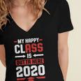 Student Graduation 2020 Tee My Happy Class Is Outta Here Women's Jersey Short Sleeve Deep V-Neck Tshirt