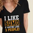 Sumo Wrestling Introvert Wrestler Sumotori Japanese Sport Women's Jersey Short Sleeve Deep V-Neck Tshirt Sumo Wrestling Introvert Wrestler Sumotori Japanese Sport Women's Jersey Short Sleeve Deep V-Neck Tshirt