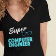 Super Computer Engineer New Job Graduation Women's Jersey Short Sleeve Deep V-Neck Tshirt