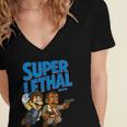 Super Lethal Cute Nostalgia Women's Jersey Short Sleeve Deep V-Neck Tshirt Super Lethal Cute Nostalgia Women's Jersey Short Sleeve Deep V-Neck Tshirt