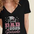 Super Proud Dad Of 2025 Graduate Senior Graduation Family Women's Jersey Short Sleeve Deep V-Neck Tshirt