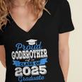 Super Proud Godbrother Of 2025 Graduate Graduation Family Women's Jersey Short Sleeve Deep V-Neck Tshirt