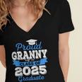 Super Proud Granny Of 2025 Graduate Senior Graduation Family Women's Jersey Short Sleeve Deep V-Neck Tshirt