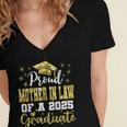 Super Proud Mother In Law Of 2025 Graduate Graduation Family Women's Jersey Short Sleeve Deep V-Neck Tshirt