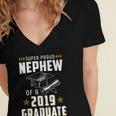 Super Proud Nephew Of A 2019 Graduate Shirt Graduation Women's Jersey Short Sleeve Deep V-Neck Tshirt