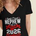 Super Proud Nephew Of a 2026 Graduate 26 Graduation Women's Jersey Short Sleeve Deep V-Neck Tshirt