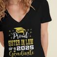 Super Proud Sister In Law Of 2025 Graduate Graduation Family Women's Jersey Short Sleeve Deep V-Neck Tshirt