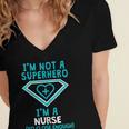Superhero RN Nurse Shirt Graduation Women's Jersey Short Sleeve Deep V-Neck Tshirt