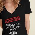 I Survived College Decision Day Graduation Class Of 25 Women's Jersey Short Sleeve Deep V-Neck Tshirt