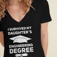 I Survived My Daughter's Engineering Degree Graduation Women's Jersey Short Sleeve Deep V-Neck Tshirt