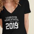 I Survived Home School Class Of 2019 Graduation t Shirt Women's Jersey Short Sleeve Deep V-Neck Tshirt