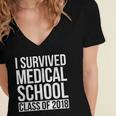 I Survived Medical School Class Of 2018 Graduation Shirt Women's Jersey Short Sleeve Deep V-Neck Tshirt