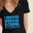 I Survived Medical School Class Of 2018 Graduation Women's Jersey Short Sleeve Deep V-Neck Tshirt