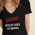 I Survived Military School Graduation Straight Outta Women's Jersey Short Sleeve Deep V-Neck Tshirt
