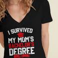 I Survived My Mom's Bachelor's Degree Graduation Women's Jersey Short Sleeve Deep V-Neck Tshirt