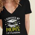 i Survived My Mom's EdD Dissertation Graduation Mom EdD Women's Jersey Short Sleeve Deep V-Neck Tshirt