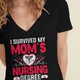 I Survived My Mom’s Nursing Degree Nurse Nursing Graduation Women's Jersey Short Sleeve Deep V-Neck Tshirt