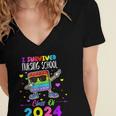 I Survived Nursing School Of 2024 Student Graduation 2024 Women's Jersey Short Sleeve Deep V-Neck Tshirt