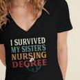 I Survived My Sister's Nursing Degree Graduation Nurse Lover Women's Jersey Short Sleeve Deep V-Neck Tshirt