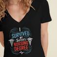 I Survived My Sister'S Nursing Degree Sis Nurse Graduation Women's Jersey Short Sleeve Deep V-Neck Tshirt