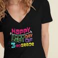 Sweet Happy Last Day Of 3rd Grade Kids GraduationWomen's Jersey Short Sleeve Deep V-Neck Tshirt