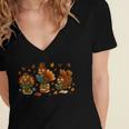 Teacher Fall Thanksgiving Turkey Reading Books Lovers Women's Jersey Short Sleeve Deep V-Neck Tshirt Teacher Fall Thanksgiving Turkey Reading Books Lovers Women's Jersey Short Sleeve Deep V-Neck Tshirt