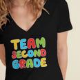 Team Second Grade Shirt 2nd Grade Back To School Graduation Women's Jersey Short Sleeve Deep V-Neck Tshirt
