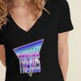 Temporal Trends Vaporwave Style Retro Nostalgia Look Women's Jersey Short Sleeve Deep V-Neck Tshirt Temporal Trends Vaporwave Style Retro Nostalgia Look Women's Jersey Short Sleeve Deep V-Neck Tshirt