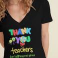 Thank You Teacher Appreciation Graduation Men Women Kids Women's Jersey Short Sleeve Deep V-Neck Tshirt