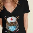 Tiger Nurse RN ER Nursing School Graduation Women's Jersey Short Sleeve Deep V-Neck Tshirt