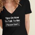 Tips On How To Talk To Me Please Don't Introvert Women's Jersey Short Sleeve Deep V-Neck Tshirt Tips On How To Talk To Me Please Don't Introvert Women's Jersey Short Sleeve Deep V-Neck Tshirt