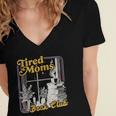 Tired Moms Book Club Reading Books Lovers Mom For Mothers Women's Jersey Short Sleeve Deep V-Neck Tshirt