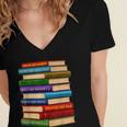 History Month Educated Black Leaders Reading Books Women's Jersey Short Sleeve Deep V-Neck Tshirt
