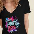 Totally 80's Colorful Retro 1980s Style Nostalgia Vibe Women's Jersey Short Sleeve Deep V-Neck Tshirt Totally 80's Colorful Retro 1980s Style Nostalgia Vibe Women's Jersey Short Sleeve Deep V-Neck Tshirt