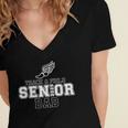 Track & Field Senior Dad 2025 Graduation Year Women's Jersey Short Sleeve Deep V-Neck Tshirt