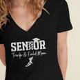 Track & Field Senior Mom Class Of 2026 Graduation 26 Women's Jersey Short Sleeve Deep V-Neck Tshirt