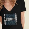 Track Senior Night Track Senior 2025 Graduation 50 Women's Jersey Short Sleeve Deep V-Neck Tshirt