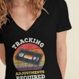 Tracking Adjustments Required Nostalgia VHS Retro Tape Women's Jersey Short Sleeve Deep V-Neck Tshirt