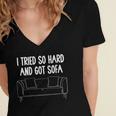 I Tried So Hard And Got Sofa Lazy Introvert Women's Jersey Short Sleeve Deep V-Neck Tshirt
