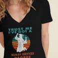 Trust Me I'Ve Got A Human Services Degree College Graduation Women's Jersey Short Sleeve Deep V-Neck Tshirt