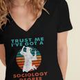 Trust Me I'Ve Got A Sociology Degree College Graduation Women's Jersey Short Sleeve Deep V-Neck Tshirt