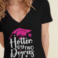 Two Degrees Hotter Graduation 2025 Diploma College Masters Women's Jersey Short Sleeve Deep V-Neck Tshirt
