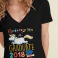 Unicorn Kindergarten Graduation Shirt Girls Women's Jersey Short Sleeve Deep V-Neck Tshirt