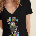 Unicorn So Long 2nd Grade Hello 3rd Grade Graduation Women's Jersey Short Sleeve Deep V-Neck Tshirt