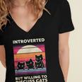 Unique Art For Introverted Cat Fans -Adults Cat Humorous Introvert Small Women's Jersey Short Sleeve Deep V-Neck Tshirt Unique Art For Introverted Cat Fans -Adults Cat Humorous Introvert Small Women's Jersey Short Sleeve Deep V-Neck Tshirt