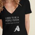 I Used To Be A People Person Introvert Women's Jersey Short Sleeve Deep V-Neck Tshirt